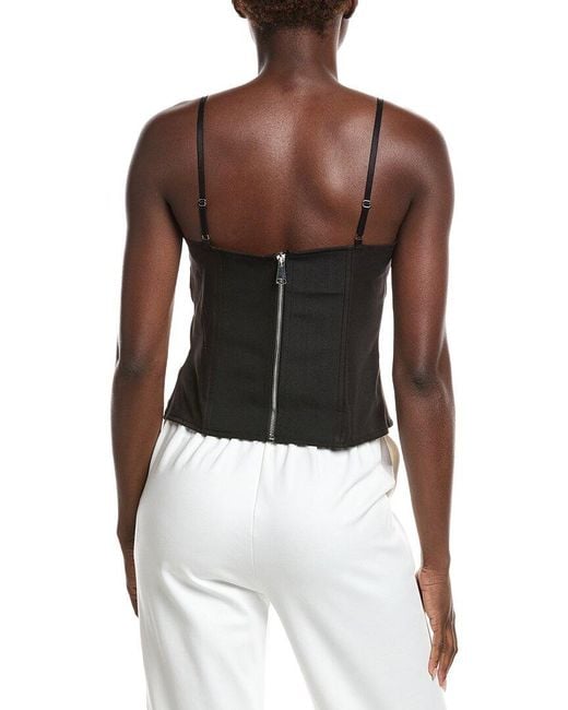 Gracia Black Zip-Up Corset Top