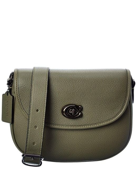 COACH Willow Leather Saddle Bag in Green Lyst