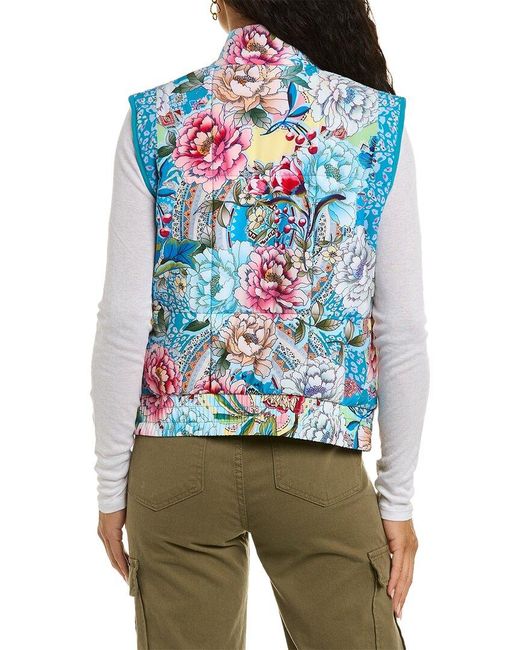 Johnny Was Blue Prisma Quilted Vest