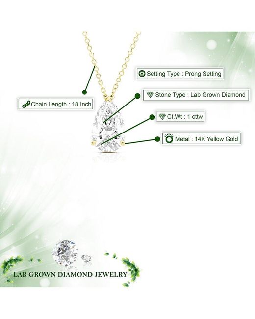 Amairah White 14K 1.00 Ct. Tw. Lab-Grown Diamond & Gemstone Pendant Necklace