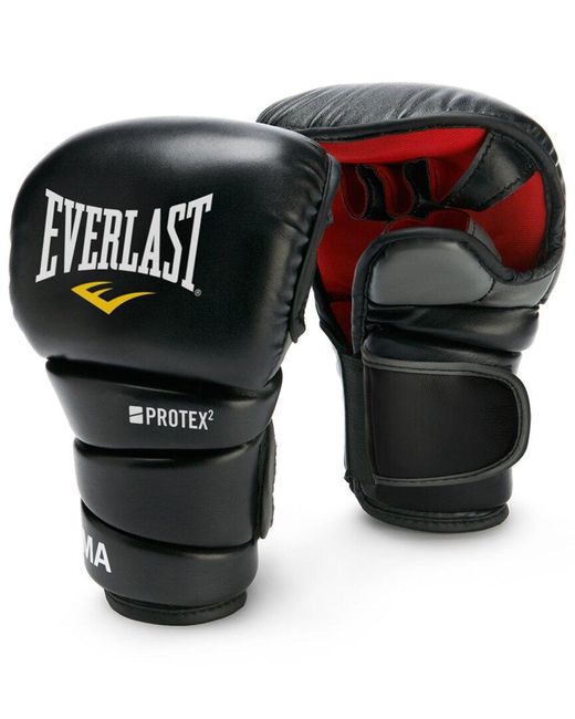 Everlast Black Large Protex 3 Leather Mma Gloves