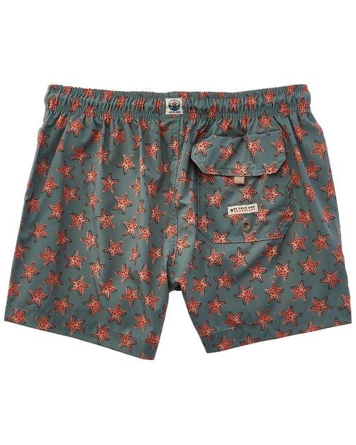 Sunset and Vine Gray Microfiber Woven Printed Swim Trunk for men