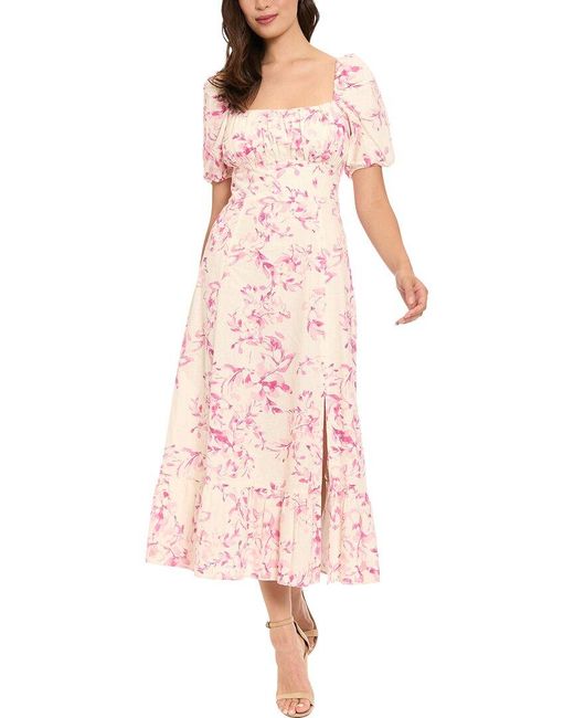 London Times Pink Midi Dress