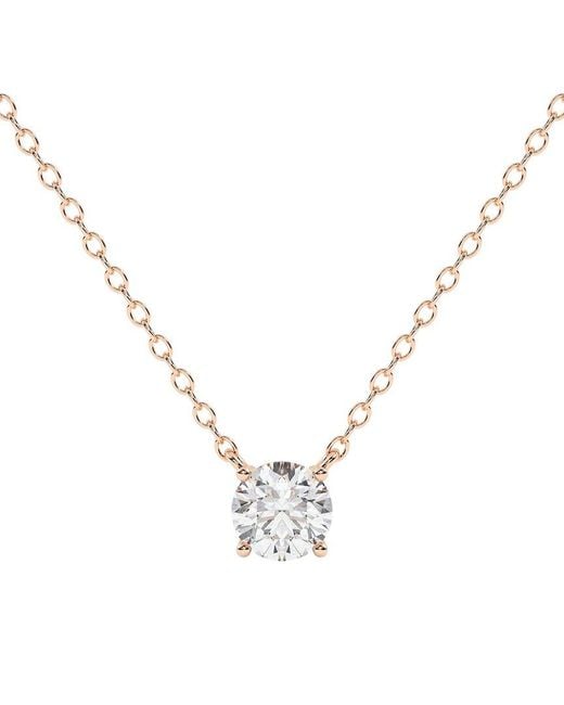 Lab Grown Diamonds Metallic 14K Rose 5.00 Ct. Tw. Lab-Grown Diamond Necklace