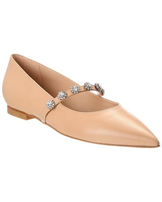 Stuart Weitzman Natural Justina Leather Mary Jane