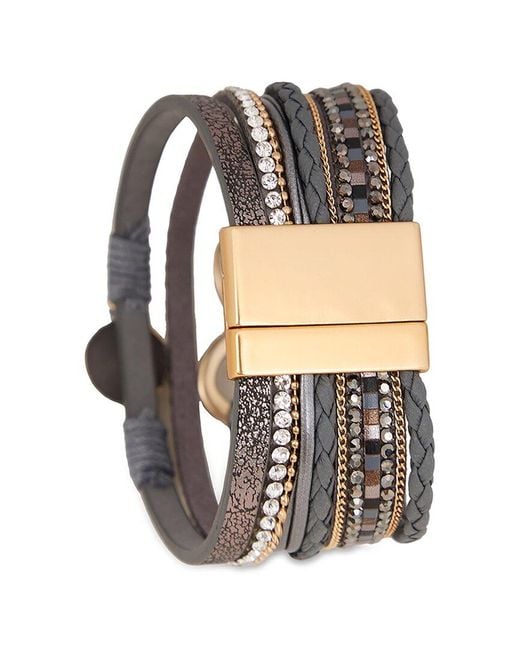 Saachi White Golden Heart Druzy Bracelet