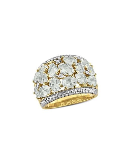 Rina Limor White Plated 6.02 Ct. Tw. Diamond & Quartz Ring