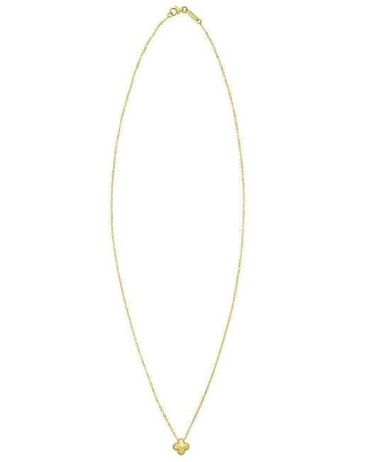 Italian Gold Metallic 14K Clover Necklace