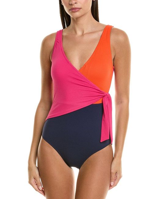Tommy Bahama Red Island Cays Colorblock One-Piece