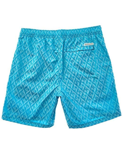 Scotch & Soda Blue Print Swim Trunk for men