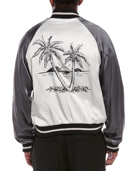 Palm Angels Gray Printed Jacket for men