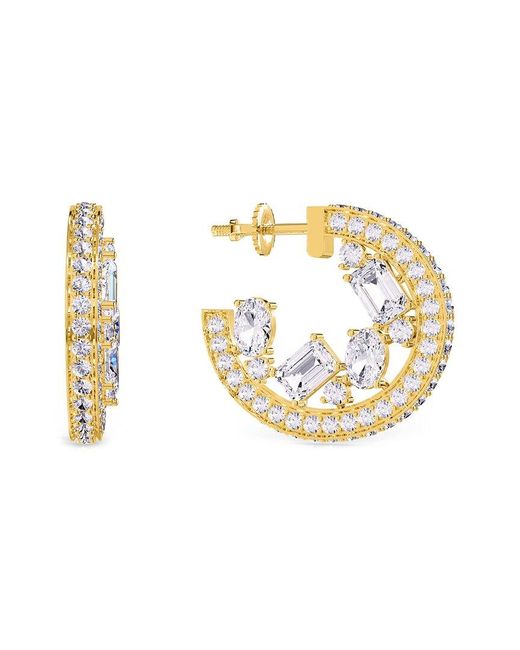 Lab Grown Diamonds Metallic 14K 7.73 Ct. Tw. Lab-Grown Diamond Hoop Earrings