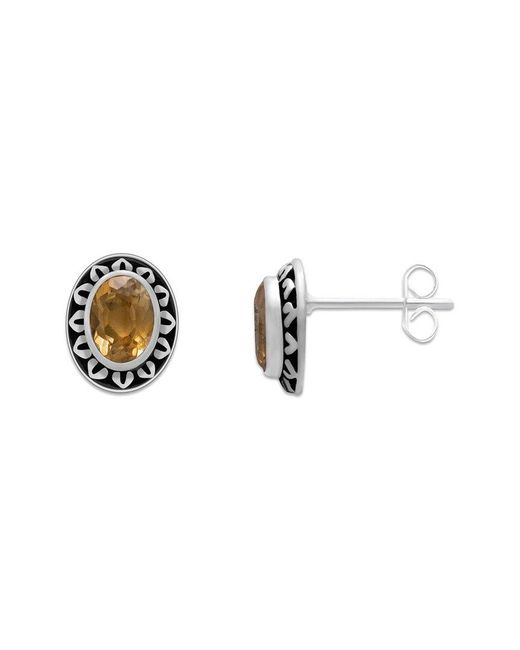 Samuel B. Metallic Silver 1.60 Ct. Tw. Citrine Studs