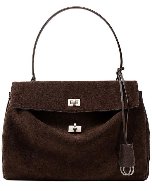 Adele Berto Black Suede Satchel