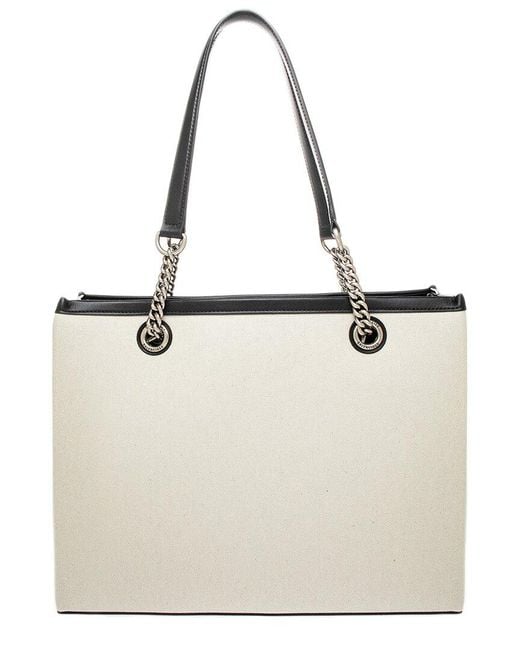 Balenciaga Natural Duty Free Medium Leather & Canvas Tote
