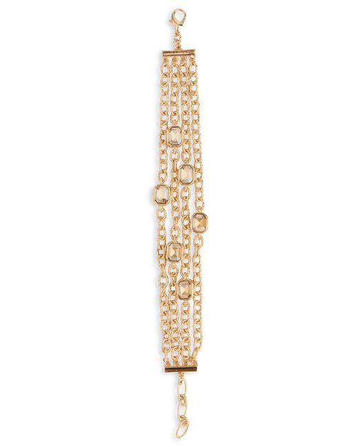 Saachi Metallic Crystal Cascade Chain Bracelet