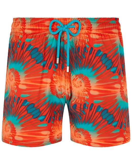 Vilebrequin Orange Nauti Tie Dye Swim Short for men