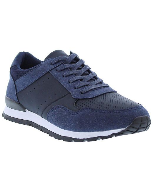 English Laundry Blue Kenneth Leather & Suede Sneaker for men
