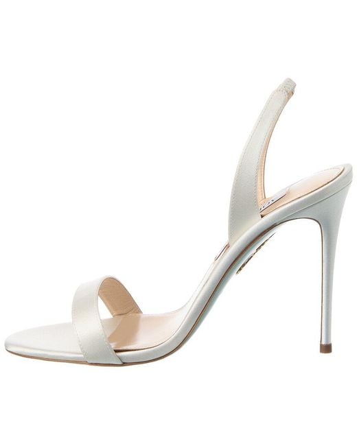 Aquazzura White So Nude 105 Satin Slingback Sandal