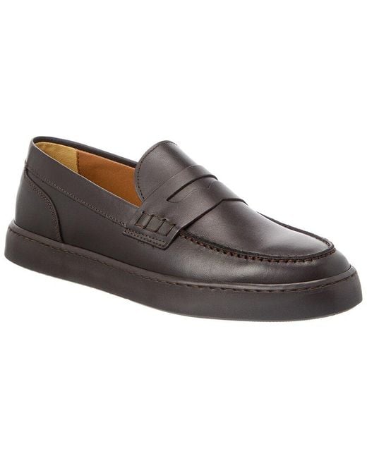 M by Bruno Magli Brown Magnifico Leather Slip-On Sneaker for men