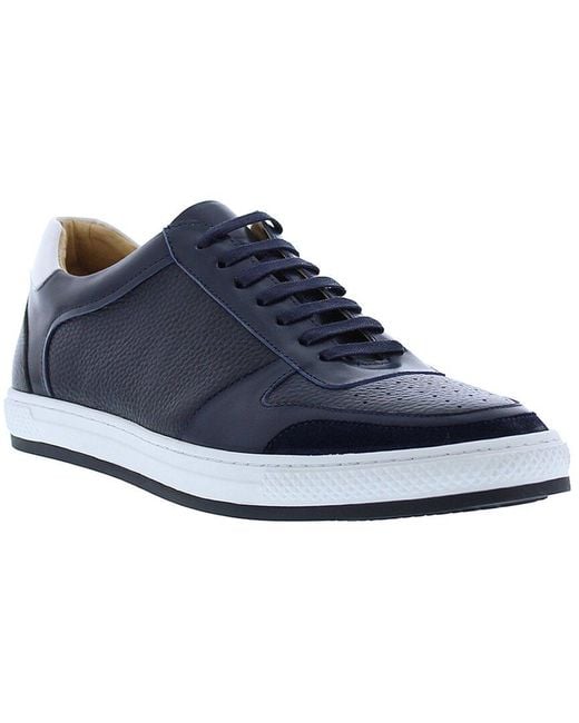 English Laundry Blue Tiller Leather & Suede Sneaker for men