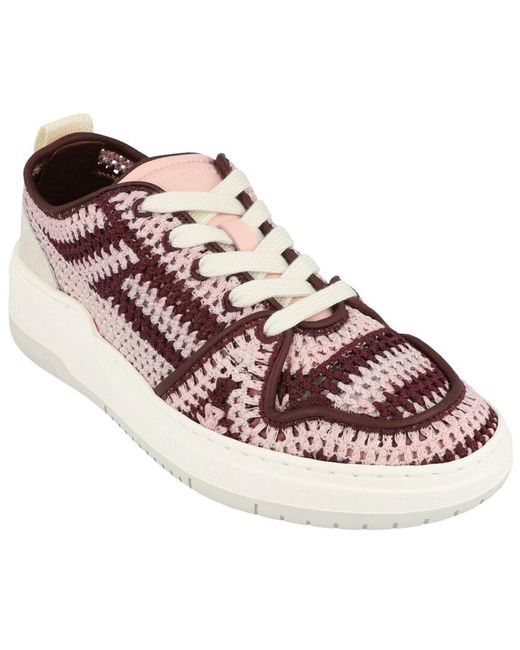 Ferragamo Pink Dennis Crochet Sneaker