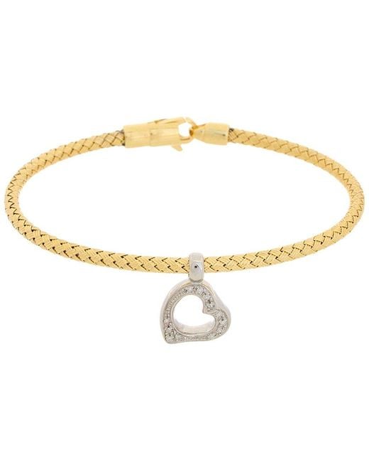 Meshmerise White 18K Rose Vermeil 0.1 Ct. Tw. Diamond Mesh Bangle