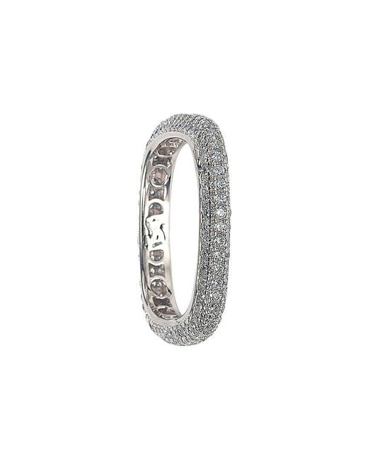 Suzy Levian White Silver Cz Stackable Ring