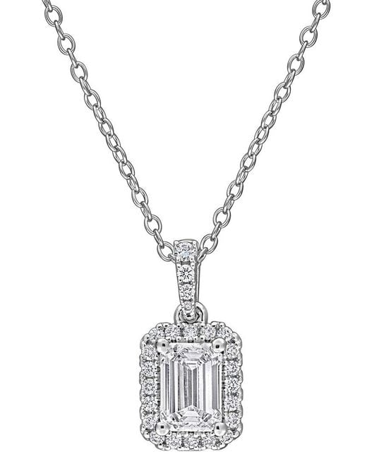 Created Forever Metallic 0.85 Ct. Tw. Lab-Grown Diamond Halo Pendant