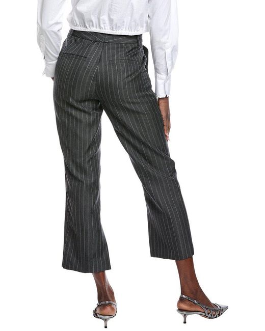 Jonathan Simkhai Gray Vera Straight Leg Crop Wool-Blend Pant