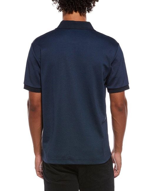 Theory Blue Geo Modern Jacquard Polo Shirt for men