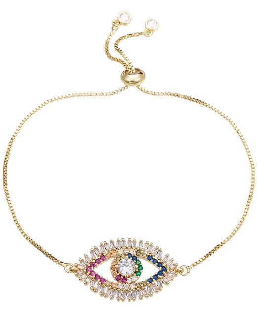 Eye Candy LA Metallic Elizabeth 18k Gold Plated Cz Crystal Adjustable Bracelet