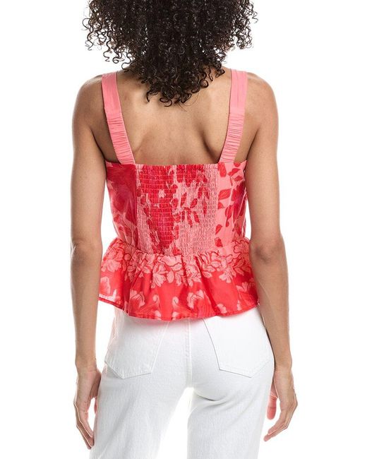 Vince Camuto Red Peplum Sleeveless Top