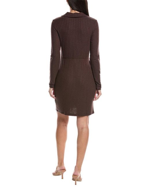 Michael Stars Brown Annalise Twist Front Sheath Dress