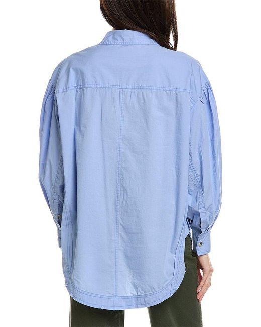 Free People Blue Happy Hour Shirt