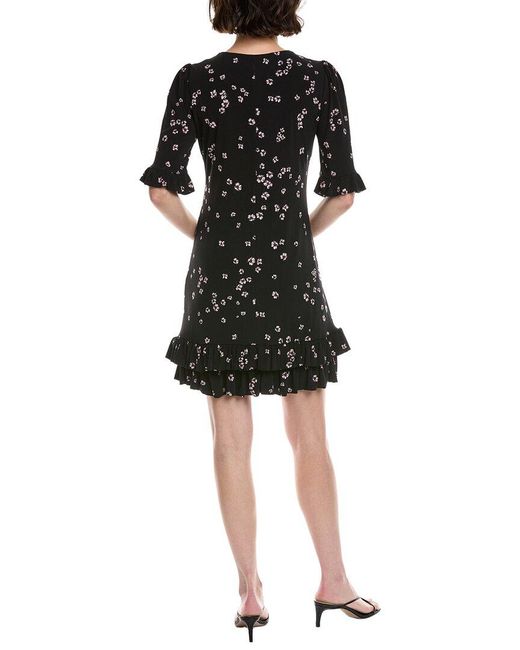 Cece Black Ruffle Hem Mini Dress