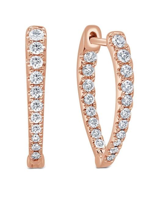 Sabrina Designs White 14K Rose 0.51 Ct. Tw. Diamond Oval Hoops