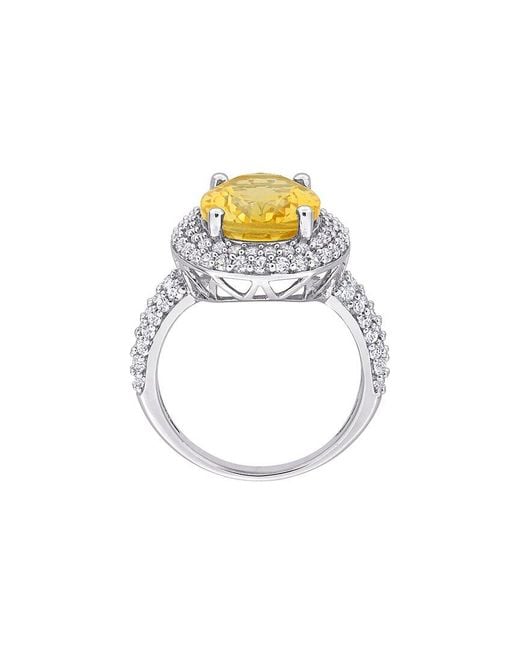 Rina Limor Metallic 64 Ct. Tw. Citrine, Topaz Double Halo Ring