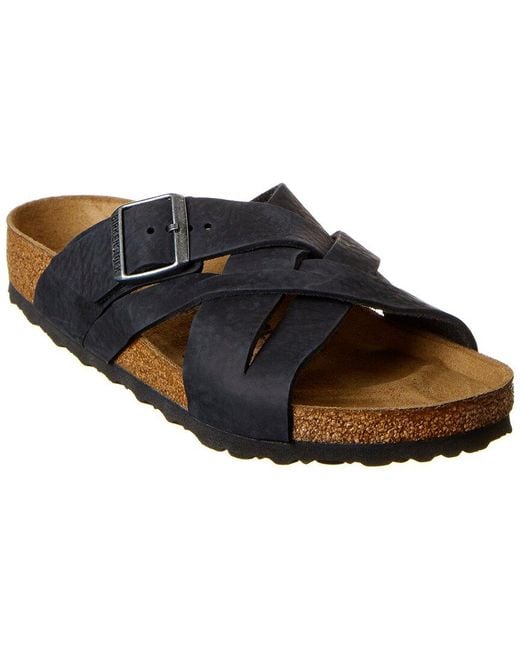 Birkenstock Black Lugano Leoi Leather Sandal
