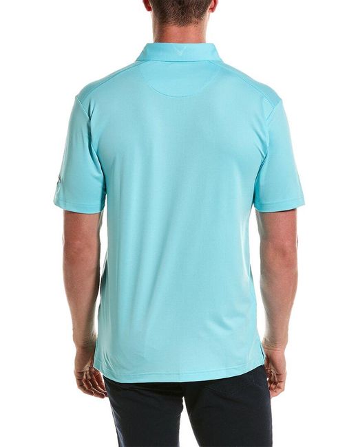 Callaway Apparel Blue Micro Hex Solid Polo Shirt for men