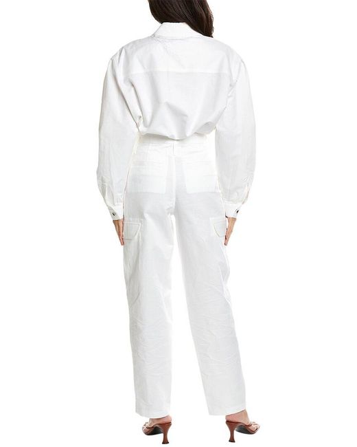 IRO White Touza Linen-blend Jumpsuit
