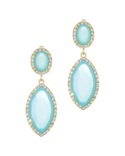 Adornia Blue Plated Crystal Statement Earrings