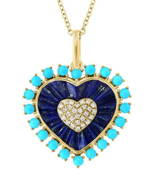 Effy Fine Jewelry Blue 14K 3.40 Ct. Tw. Diamond & Gemstone Necklace