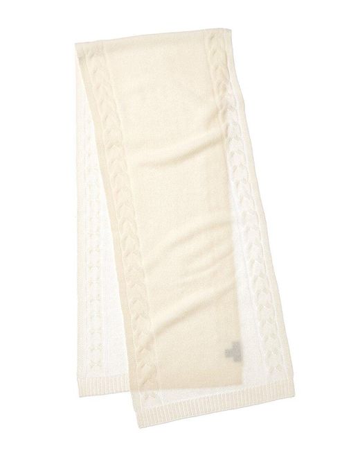 Bruno Magli Natural Cable Border Cashmere Scarf