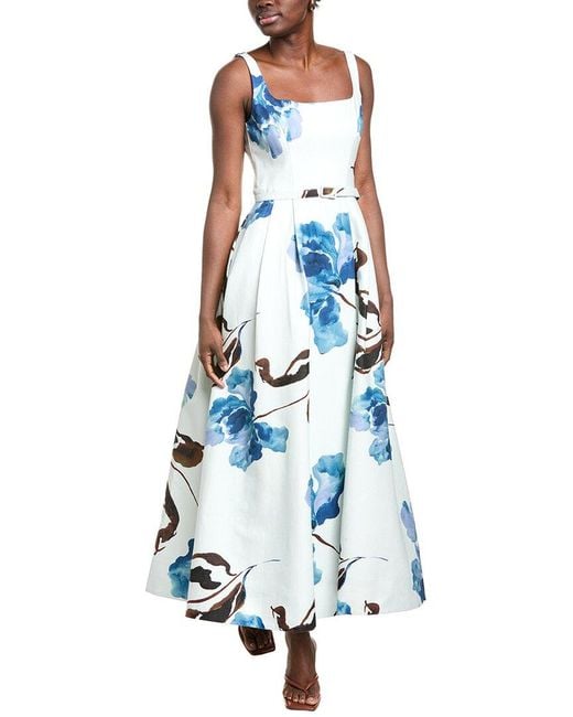 Nicholas Blue Sorelle Linen-Blend Midi Dress