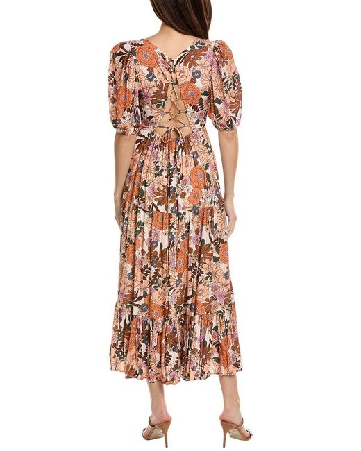 Saltwater Luxe White Puff Sleeve Midi Dress