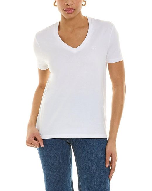 Brooks Brothers White V-neck T-shirt