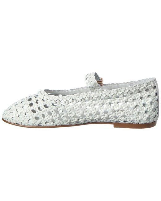 Tiffany & Fred Paris Black Crochet Leather Flat