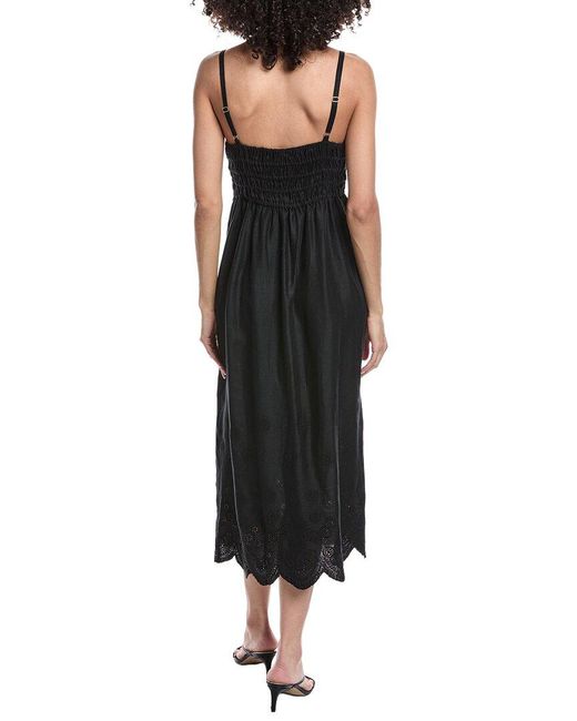 tyler boe Black Maria Linen Midi Dress