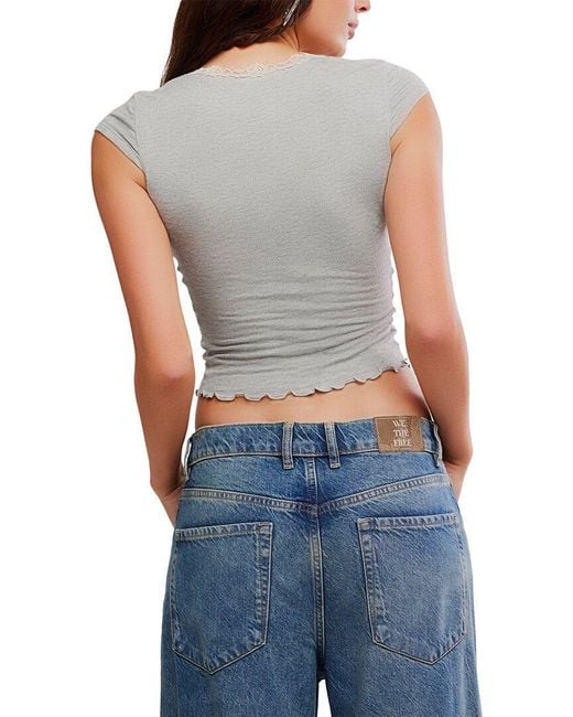 Free People Gray Oh My Darling Top